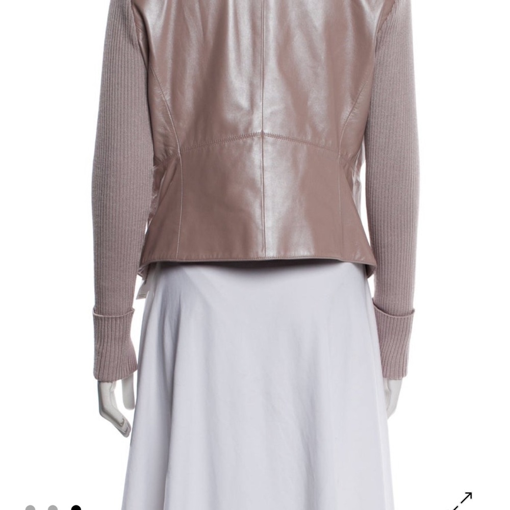 St. John leather and silk jacket size 8 (medium) - Picture 3 of 6